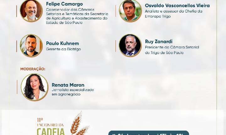 Potencial do trigo paulista é tema de painel no 11º Encontro da Cadeia Produtiva do Trigo