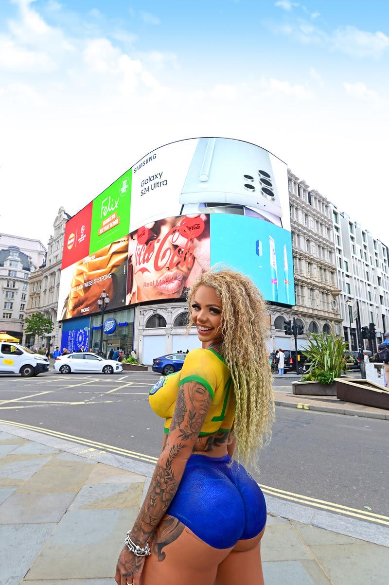 Após pintura com bandeira do Brasil, influencer recebe ameaças em Londres: 