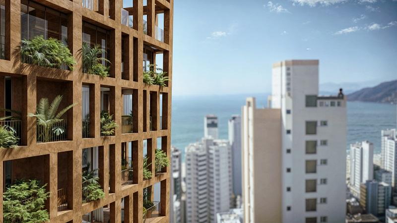 Brises que respiram:  edifício-árvore transforma a fachada em solução  de bem-estar