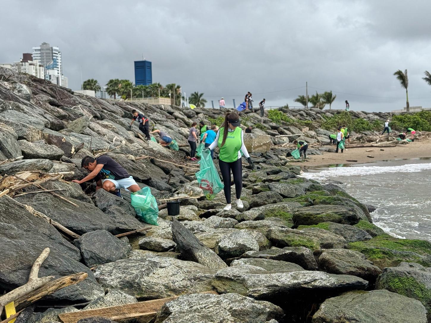 Mutirão voluntário recolhe mais de 300 kg de lixo na Baía Afonso Wippel