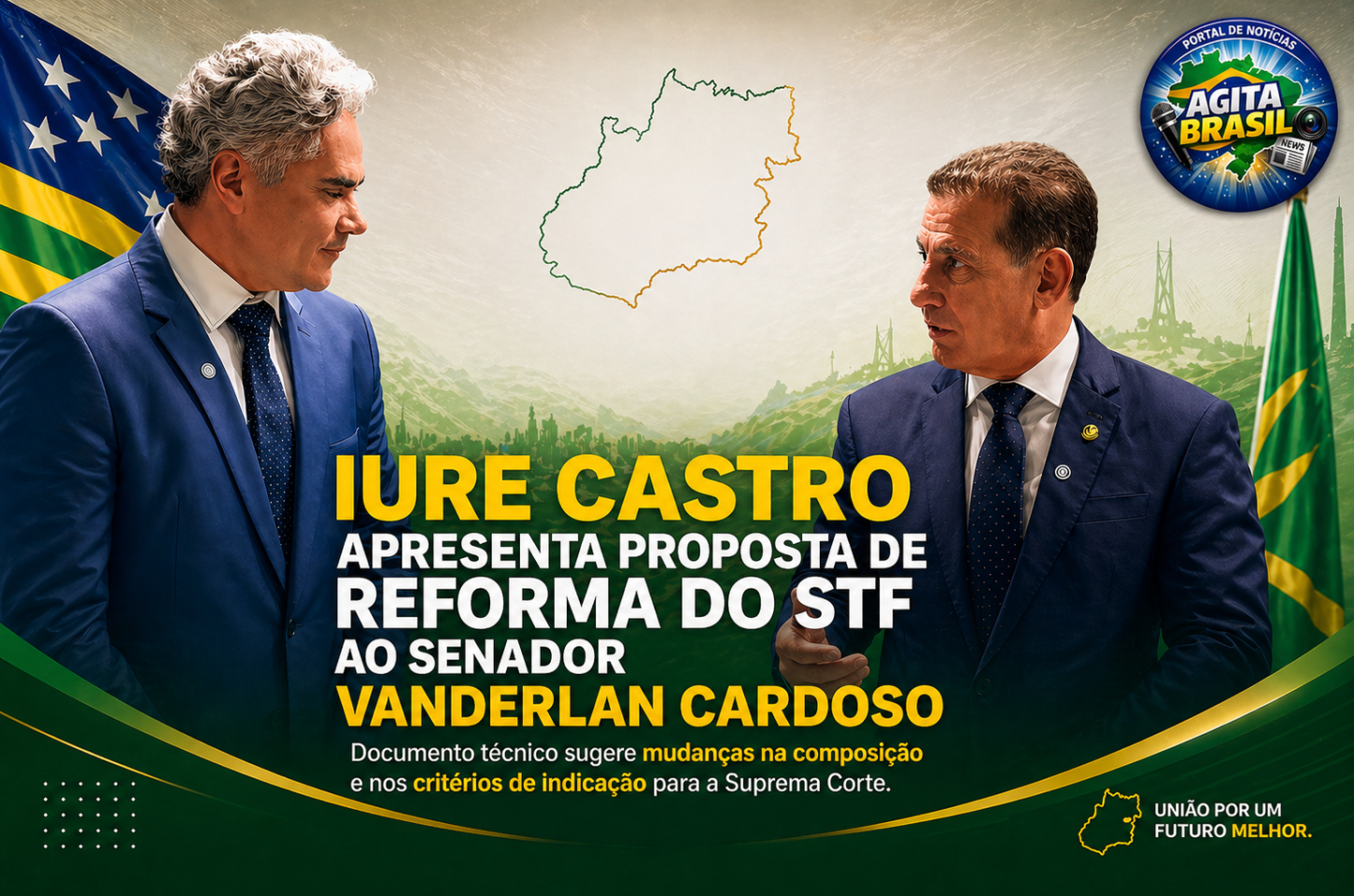 Iure Castro apresenta proposta de reforma do STF ao senador Vanderlan Cardoso