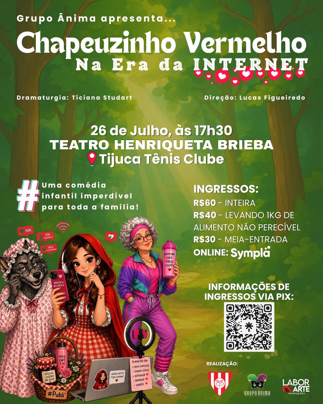 Clássico infantil ganha releitura sobre tecnologia e fake news em espetáculo no Teatro Henriqueta Brieba