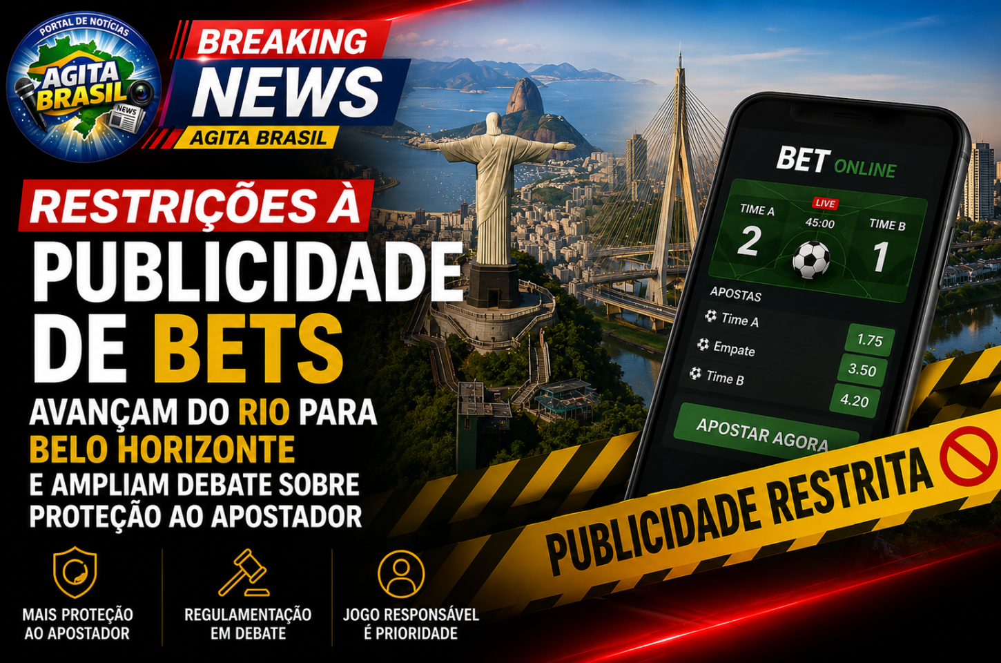 Restrições à publicidade de bets avançam do Rio para Belo Horizonte e ampliam debate sobre proteção ao apostador