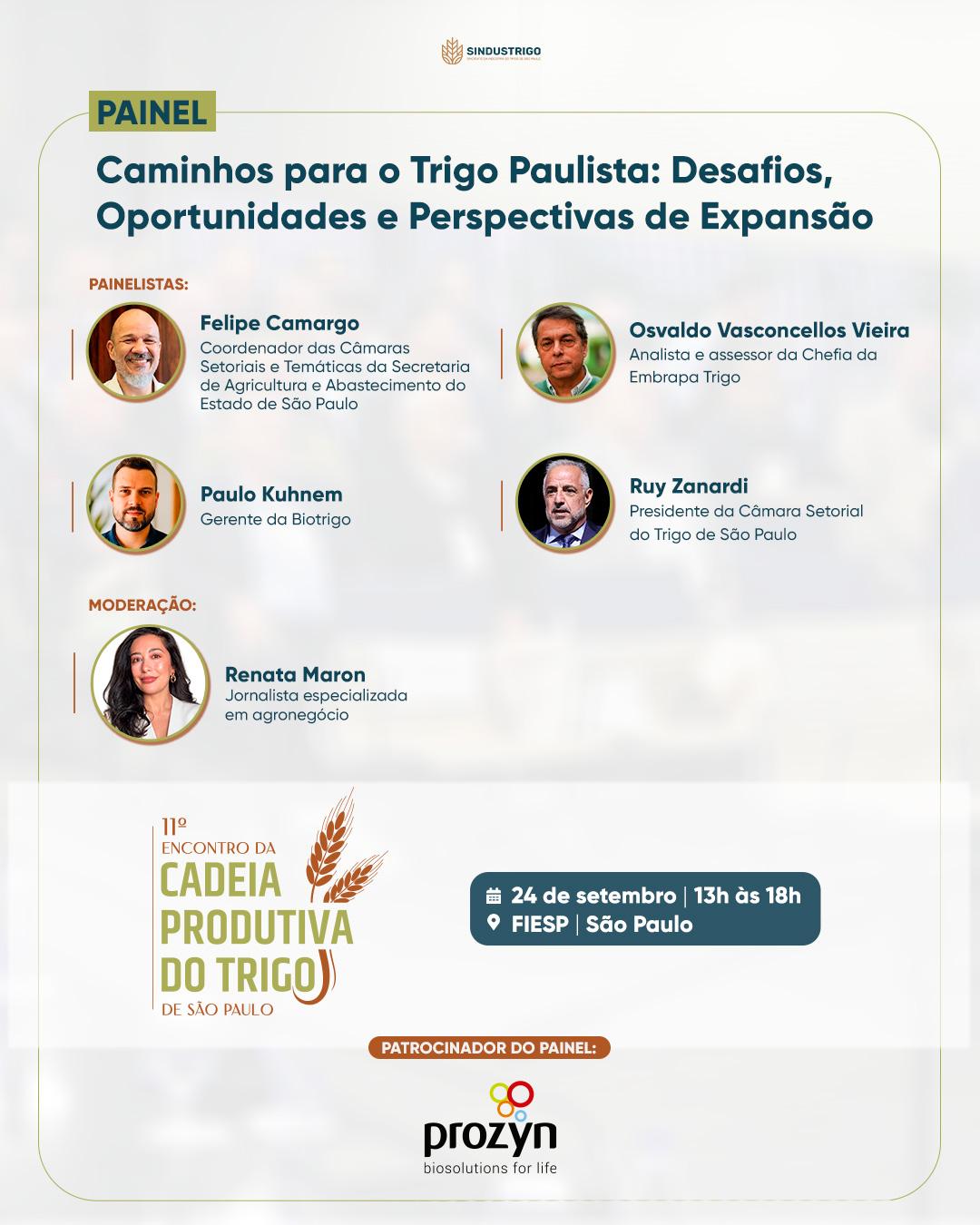 Potencial do trigo paulista é tema de painel no 11º Encontro da Cadeia Produtiva do Trigo