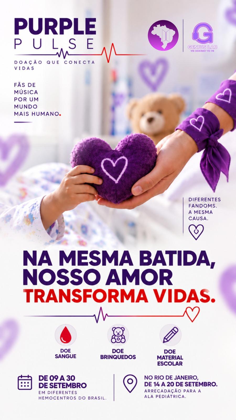 Purple Pulse reúne fãs de diferentes artistas em campanha nacional de doação de sangue