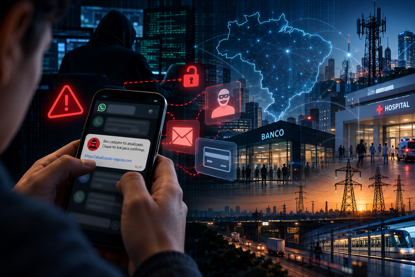 Do WhatsApp à infraestrutura crítica: como os ataques cibernéticos já afetam a vida dos brasileiros